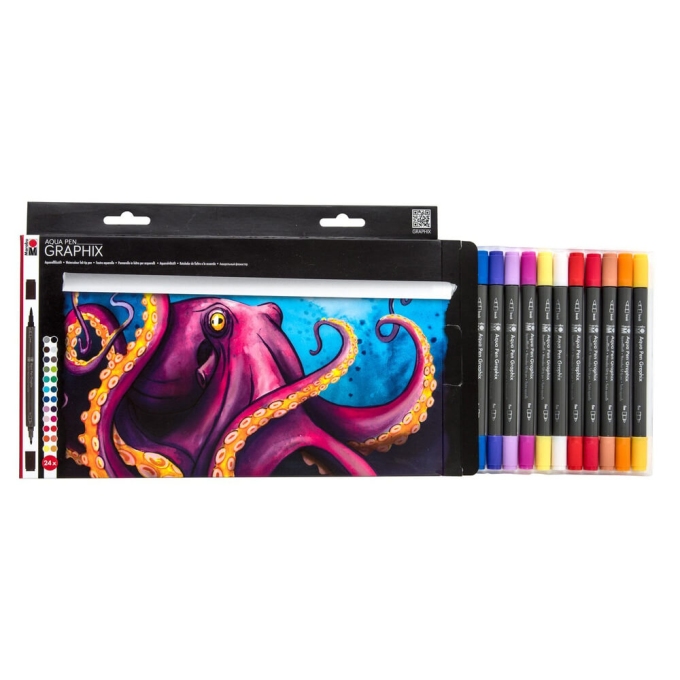 Marabu Graphix Aqua Pen Octopy fixy 24 ks