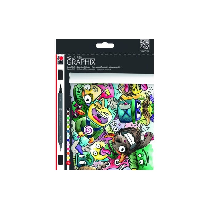 Marabu Graphix Aqua Pen Mega Mash fixy 12 ks
