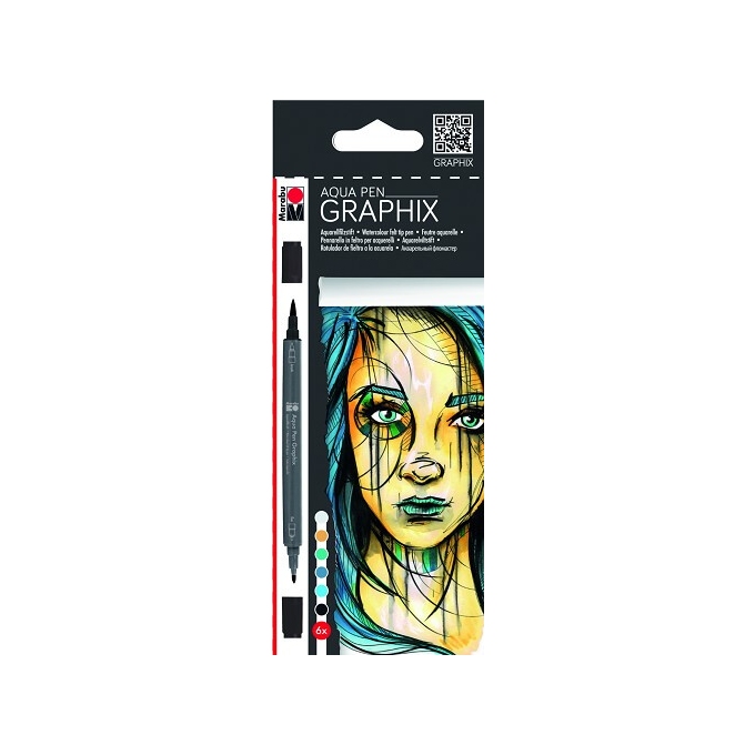 Marabu Graphix Aqua Pen Metropolitan fixy 6 ks
