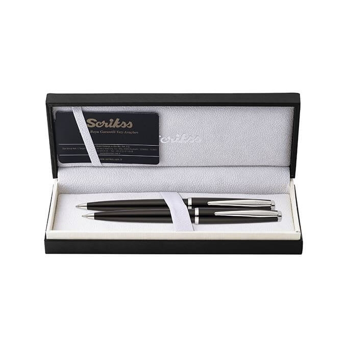 Scrikss Vintage Black sada kuličkového pera a mechanické tužky