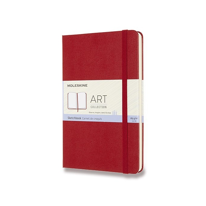 Skicář Moleskine M červený tvrdé desky