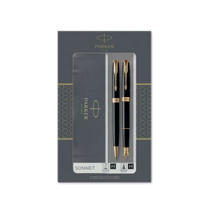 Parker Royal Sonnet Black GT dárková sada plnicího a kuličkového pera