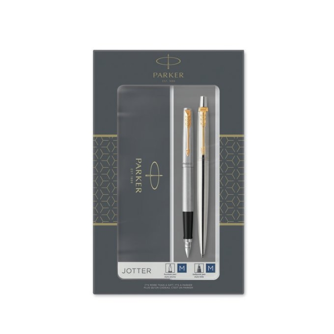 Parker Jotter Stainless Steel GT sada plnicího a kuličkového pera