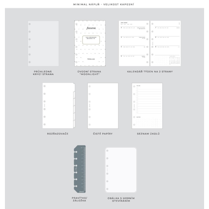 Filofax Moonlight Kapesní černý diář