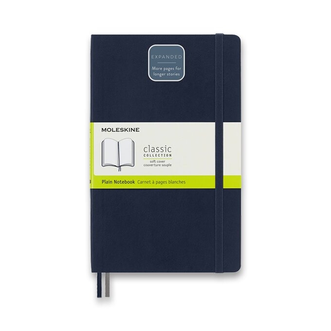 Zápisník Moleskine L čistý modrý měkké desky