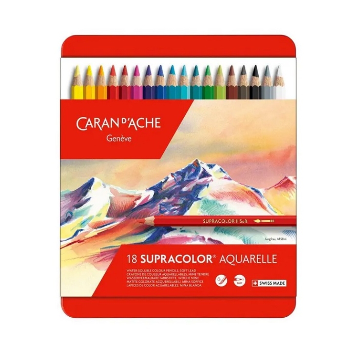 Caran dAche Supracolor akvarelové pastelky šestihranné 18 ks