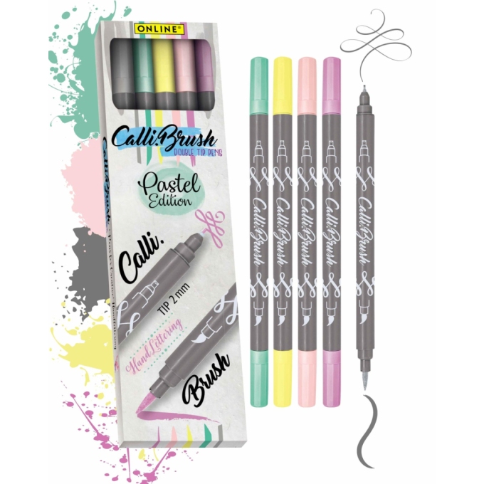 Online Calli.Brush Pastel kaligrafické fixy 5 ks
