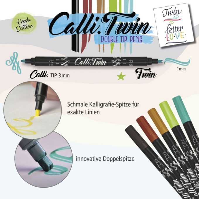 Online Calli.Twin Fresh kaligrafické fixy 5 ks