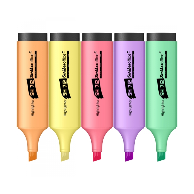 Scrikss SH712 Pastel zvýrazňovače sada 5 ks