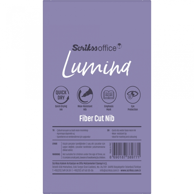 Scrikss Lumina Lilac zvýrazňovače sada 4 ks