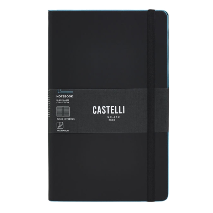 Castelli Black Laser Light Blue L linkovaný zápisník