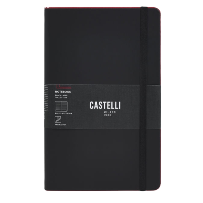 Castelli Black Laser Red L linkovaný zápisník