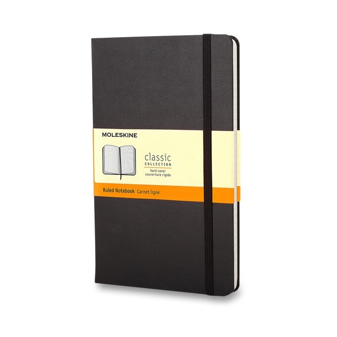 Zápisník Moleskine A5 linkovaný černý tvrdé desky