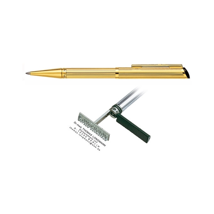 Heri Diagonal Gold kuličkové pero s razítkem