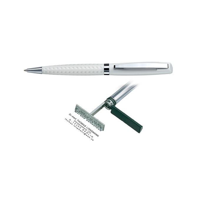 Heri Classic Grip White kuličkové pero s razítkem