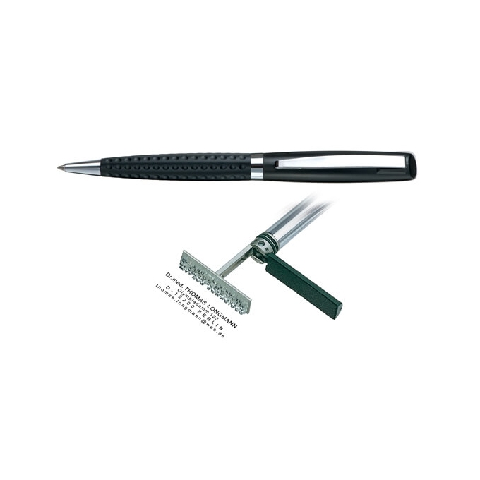 Heri Classic Grip Black kuličkové pero s razítkem
