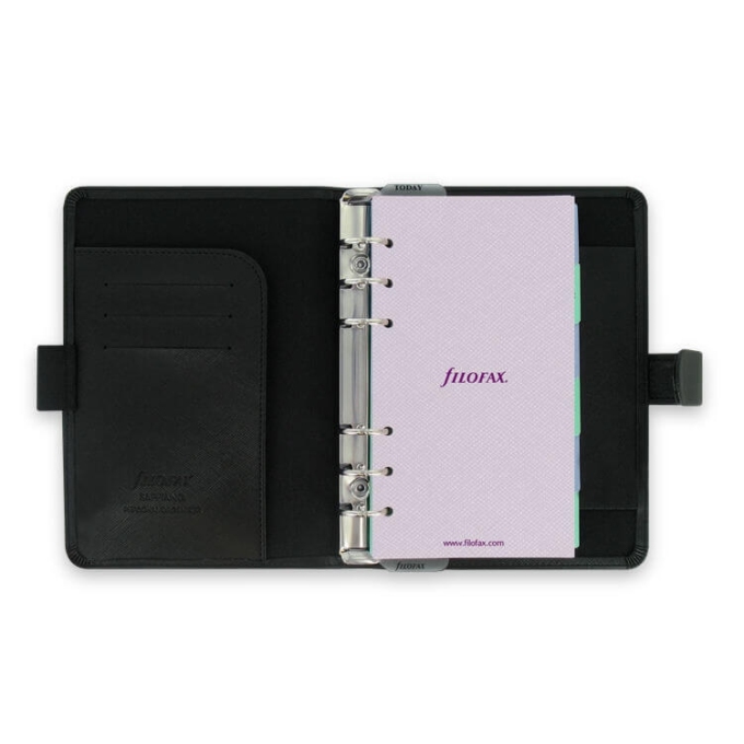 Filofax Saffiano Osobní černý diář