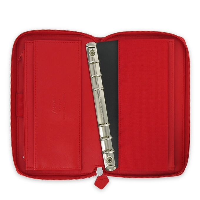 Filofax Saffiano ZIP Compact červený diář