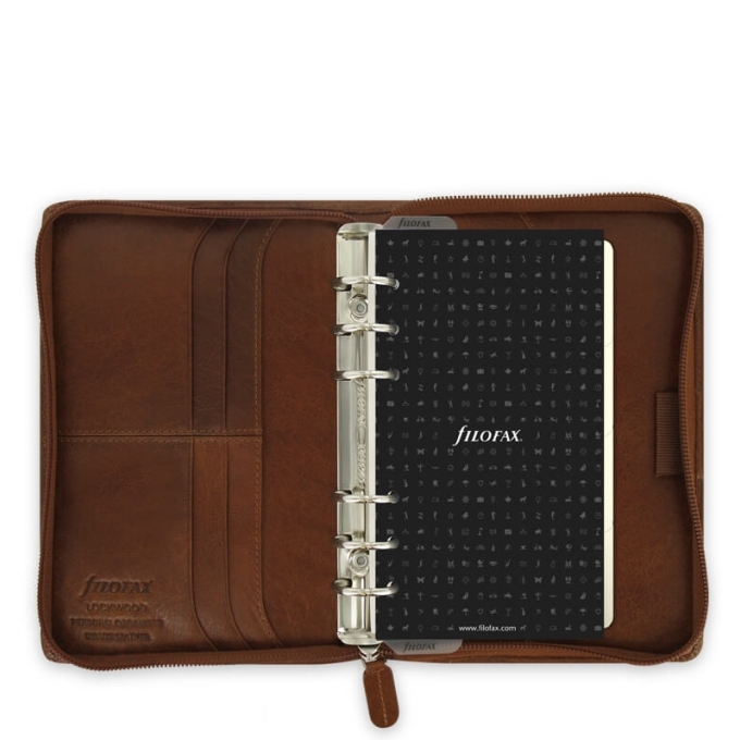 Filofax Lockwood Zip osobní hnědý diář