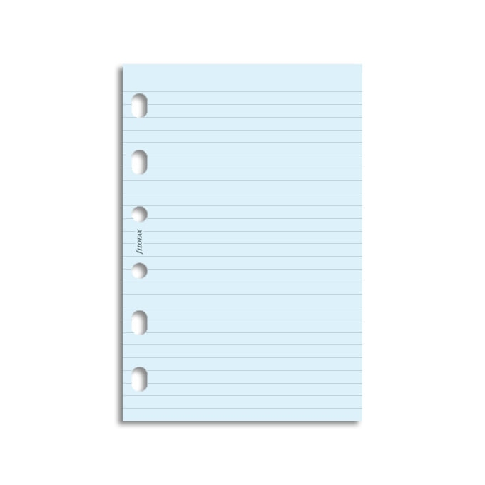 Filofax papír linkovaný modrý, 20 listů - kapesní