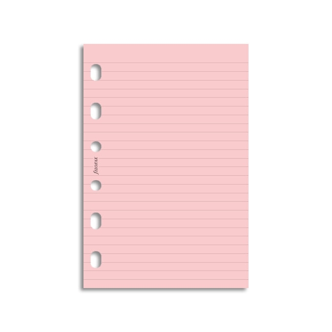 Filofax papír linkovaný růžový, 20 listů - kapesní