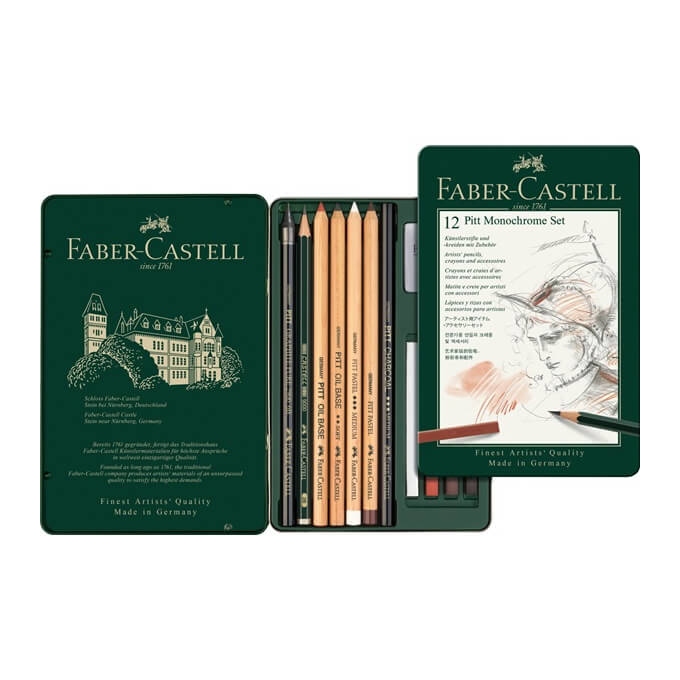 Faber Castell Pitt Monochrome sada 12 ks