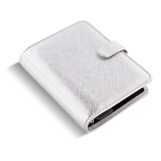 Filofax Saffiano Metallic Silver Kapesní diář