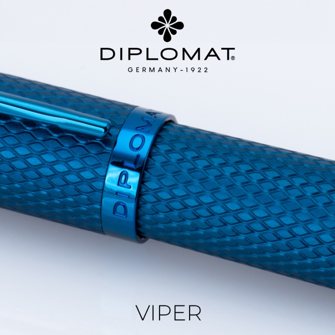 Diplomat Viper Guilloche Blue kuličkové pero