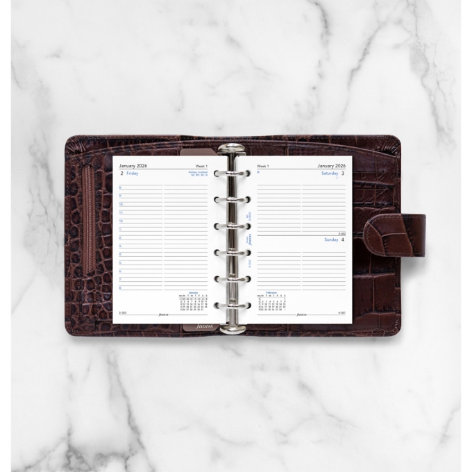 Filofax kalendář kapesní 2026 AJ den/1 strana