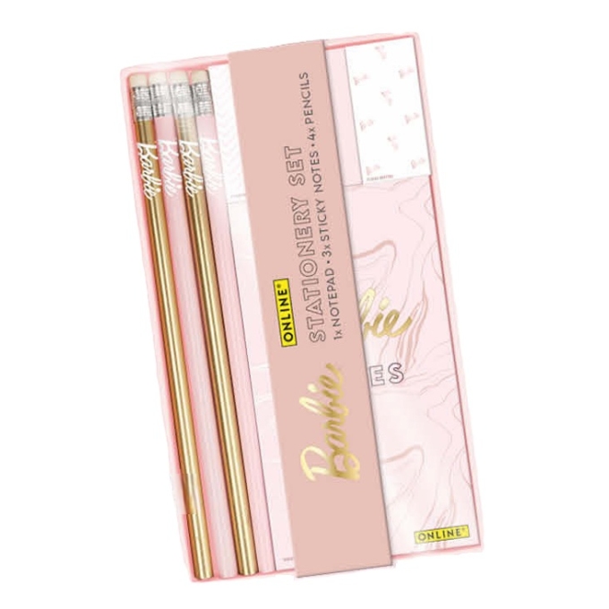 Online Barbie Stationery Set se zápisníkem a tužkami