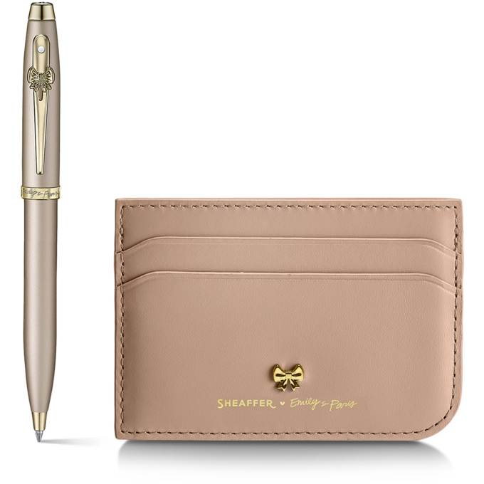 Sheaffer 100 Champagne Emily in Paris GT dárková sada s pouzdrem na karty