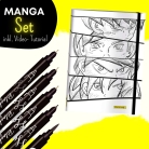 Online Manga and Black Lettering Bullet Journal dárková sada