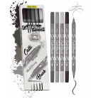 Online Calli.Brush Grey kaligrafické fixy 5 ks