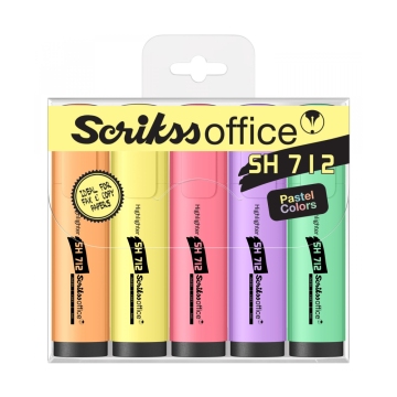 Scrikss SH712 Pastel zvýrazňovače sada 5 ks