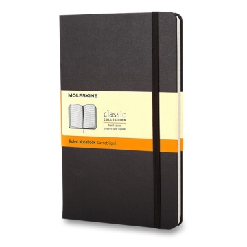 Zápisník Moleskine A5 linkovaný černý tvrdé desky