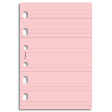 Filofax papír linkovaný růžový, 20 listů - kapesní