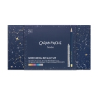Caran dAche Cosmic Blue metalická sada pastelů a pastelek