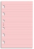 Filofax papír linkovaný růžový, 20 listů - kapesní