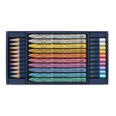 Caran dAche Cosmic Blue metalická sada pastelů a pastelek