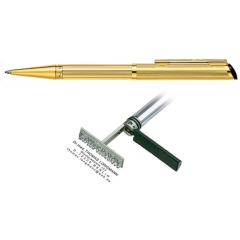 Heri Diagonal Gold kuličkové pero s razítkem