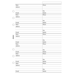 Filofax A5 Adresář - jméno, adresa, e-mail, telefon, fax, mobil