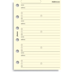 Filofax adresář krémový - jméno, adresa, e-mail, telefon, fax - kapesní