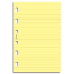 Filofax papír linkovaný žlutý, 20 listů - kapesní