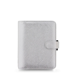 Filofax Saffiano Metallic Silver Kapesní diář